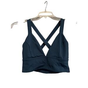 Lululemon Criss Cross Teal Blue Sport Bra Sz 6 GS